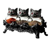 Générique Mystical Suite, Decorative Gothic Tea Canisters, 4.5 Inch Frame with Sculpted Ears, Rhythmic Seasoning Guard with Glossy Texture, Witchy Storage with Modern Style Accent for Dining