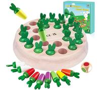 Générique Mystooy Jeu de Memoire Carotte, Jouet en Bois Montessori Jeu Éducatif Enfant pour Couleur Cognitive & Mémoire de Formation, Cadeau Jeu de Société Famille pour 3 4 5 6+ Ans Garcon Fille