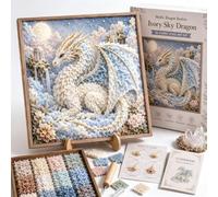 Générique Mythic Dragon Realms 3D Fabric Poke Art Kit,DIY Craft 3D Fabric Poke Art Kit with Layered Texture and Embroidery Effect,Beginner-Friendly Craft for Projects, Fantasy Home Decor Gift