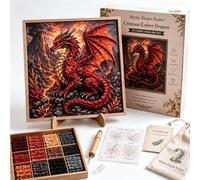 Générique Mythic Dragon Realms 3D Fabric Poke Art Kit,DIY Craft 3D Fabric Poke Art Kit with Layered Texture and Embroidery Effect,Beginner-Friendly Craft for Projects, Fantasy Home Decor Gift