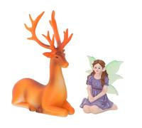 Générique Mythical Forest Statuettes - Hand-Painted Fawns, Miniature Set for Whimsical Garden, Premium Clean Resin, Weatherproof UV Coating, Aesthetic Fairy Village Decor for Flowerbed