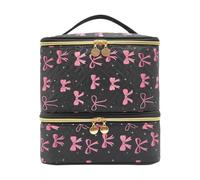 Générique Nail Organizers and Storage - Tool Box Makeup Holder with Black Bow Design | Nail Box Organizer Case, Display Stand for Manicure Pedicure Care Grooming Hair Art Beauty Home