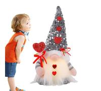 Générique Nain en Peluche Saint Valentin - Figurine Naine Lumineuse, De La Maison, De Table, Miniature De Noël, Figurine De Collection Mignonne, Objet De Câlin, Naine