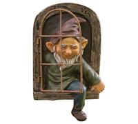Générique Nain Jardin Rigolo - Figurine Decorative Resine, Statuette Exterieure Amusante | Decoration Mignonne pour Pelouse Porche Cour Terrasse Patio Escalade Fenetre Cadeau Noel