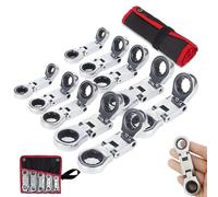 Générique Nano Ratchet, Dual-Drive Nano Flex-Head Pocket Ratchet, for Mechanical Repair, Mini Adjustable 3/4“ Inch Retractable, Plumbing Repair, Narrow Space (2Pcs)