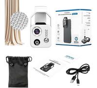 Générique Nano Zoom 200x pour Phone, Zoom à Grossissement D'objectif Cpl Plus Stable Et Plus Net, Objectif Macro pour TéLéPhones Mobiles (Blanc)