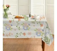 Générique Nappe Carrée Beige 110x110 cm, Imprimés Végétaux Fleurs，Nappe Anti Tache Impermeable, pour Mariage, Décoration de Table, Jardin, Fête, Anniversaire, Noël, Conférences, Foires A104