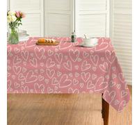 Générique Nappe Carrée Rose 135x135 cm, Impression Amour，Nappe Anti Tache Impermeable, pour Mariage, Décoration de Table, Jardin, Fête, Anniversaire, Noël, Conférences, Foires A15