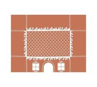 Générique Nappe de Noël en Forme de Maison en d'épices, Nappe rectangulaire Amusante avec fenêtres, Tente de Table de Noël réutilisable pour Cuisine, Salle à Manger et décorations de fête