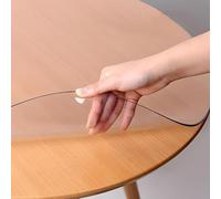 Générique Nappe de Table Ronde en PVC Transparent 1mm - 26.37in/67cm - Imperméable, Réutilisable, Facile à Nettoyer - Napperon Plastique pour Table de Salle à Manger, Cuisine, Salon, Bureau