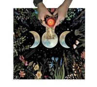 Générique Nappe De Tarot - Polyester, Nappe De Table, Tapis Jeu Société avec Phases Lune, Nappee Tarot en Polyester Antidérapant pour Dîners Famille, Réunions Vacances, Soirées Jeux