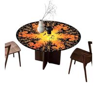 Générique Nappe Halloween,Housse imperméable réutilisable 120/150 cm crâne et Chauve-Souris | Nappe Halloween à Bord Élastique | pour Cuisine Voyage Pique-Nique Repas Maison Extérieur
