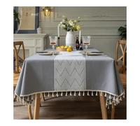 Générique Nappe Noel Christmas Jacquard Tablecloth Table Cloth Imitation Cotton Linen Elk Geometry Tablecloths Home Party Dining Cover(Color-05,100x140cm)