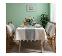 Générique Nappe Noel Christmas Jacquard Tablecloth Table Cloth Imitation Cotton Linen Elk Geometry Tablecloths Home Party Dining Cover(ColorC-1,140x240cm)