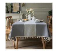 Générique Nappe Noel Christmas Jacquard Tablecloth Table Cloth Imitation Cotton Linen Elk Geometry Tablecloths Home Party Dining Cover(ColorC-3,140x140cm)