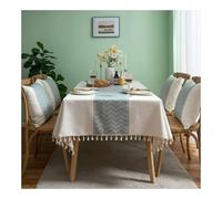 Générique Nappe Noel Christmas Jacquard Tablecloth Table Cloth Imitation Cotton Linen Elk Geometry Tablecloths Home Party Dining Cover(ColorB-1,140x200cm)