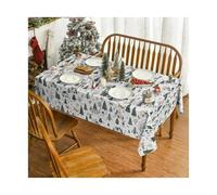 Générique Nappe Noel Christmas Tree Polyester Tablecloth for Table Decor Winter Xmas Kitchen Dining Cloth Decorations(140x200cm)