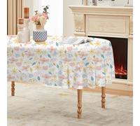 Générique Nappe Ovale Beige 180x240 cm, Impressions Abstraites Usine，Nappe Anti Tache Impermeable, pour Mariage, Décoration de Table, Jardin, Fête, Anniversaire, Noël, Conférences, Foires A13