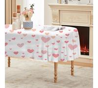 Générique Nappe Ovale Blanc 180x240 cm, Impression Amour，Nappe Anti Tache Impermeable, pour Mariage, Décoration de Table, Jardin, Fête, Anniversaire, Noël, Conférences, Foires A16