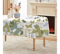 Générique Nappe Ovale Bleu 180x240 cm, Imprimés Végétaux Algue Corail，Nappe Anti Tache Impermeable, pour Mariage, Décoration de Table, Jardin, Fête, Anniversaire, Noël, Conférences, Foires A07
