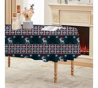 Générique Nappe Ovale Bleu 180x240 cm, Renne,Nappe Anti Tache Impermeable, pour Mariage, Décoration de Table, Jardin, Fête, Anniversaire, Noël, Conférences, Foires A181