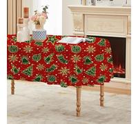 Générique Nappe Ovale Couleurs de Noël 180x240 cm, Sapin de Noël,Nappe Anti Tache Impermeable, pour Mariage, Décoration de Table, Jardin, Fête, Anniversaire, Noël, Conférences, Foires A186