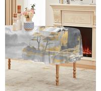 Générique Nappe Ovale Gris 180x240 cm, Style Chinois Paysage，Nappe Anti Tache Impermeable, pour Mariage, Décoration de Table, Jardin, Fête, Anniversaire, Noël, Conférences, Foires A107
