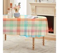 Générique Nappe Ovale Rouge 180x240 cm, Bande Rouge et Vert，Nappe Anti Tache Impermeable, pour Mariage, Décoration de Table, Jardin, Fête, Anniversaire, Noël, Conférences, Foires A04