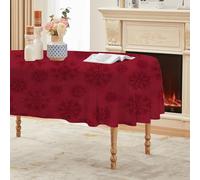 Générique Nappe Ovale Rouge 180x240 cm, Motifs Sombres,Nappe Anti Tache Impermeable, pour Mariage, Décoration de Table, Jardin, Fête, Anniversaire, Noël, Conférences, Foires A203