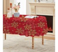 Générique Nappe Ovale Rouge 180x240 cm, Motifs Sombres,Nappe Anti Tache Impermeable, pour Mariage, Décoration de Table, Jardin, Fête, Anniversaire, Noël, Conférences, Foires A204