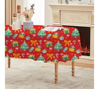 Générique Nappe Ovale Rouge 180x240 cm, Sapin de Noël,Nappe Anti Tache Impermeable, pour Mariage, Décoration de Table, Jardin, Fête, Anniversaire, Noël, Conférences, Foires A194