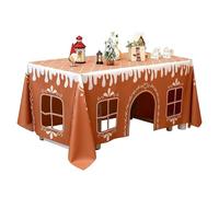 Générique Nappe Pain d'épice, Nappe Maisonnette de Noël, rectangulaire réutilisable et Lavable, Décoration pour Les réunions de Famille, Anniversaires et fêtes de Noël (A, 150×120cm)