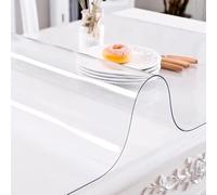 Générique Nappe PVC Transparente 1.5mm Épaisse Robuste, Étanche Essuyable Anti-Rayures, Protège-Table Plastique 23.62x23.62in/60x60cm Carrée pour Salle à Manger, Cuisine, Bureau et Table de Travail