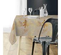 Générique Nappe Rectangle 200 cm x 150 cm Naturine Naturel et Or Anti Tache et Infroissable