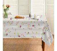 Générique Nappe Rectangulaire Beige 110x140 cm, Petites Fleurs Usine，Nappe Anti Tache Impermeable, pour Mariage, Décoration de Table, Jardin, Fête, Anniversaire, Noël, Conférences, Foires A112