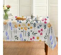 Générique Nappe Rectangulaire Couleur 150x200 cm, Fleurs et Herbe Lavande，Nappe Anti Tache Impermeable, pour Mariage, Décoration de Table, Jardin, Fête, Anniversaire, Noël, Conférences, Foires A05