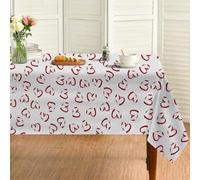 Générique Nappe Rectangulaire Rouge 135x180 cm, Impression Amour，Nappe Anti Tache Impermeable, pour Mariage, Décoration de Table, Jardin, Fête, Anniversaire, Noël, Conférences, Foires A110