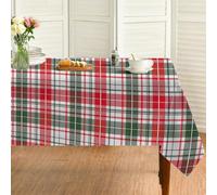 Générique Nappe Rectangulaire Rouge 140x180 cm, Plaid Grille Rouge et Verte，Nappe Anti Tache Impermeable, pour Mariage, Décoration de Table, Jardin, Fête, Anniversaire, Noël, Conférences, Foires A109