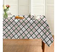 Générique Nappe Rectangulaire Vert 140x200 cm, Plaid Plaid Blanc et Vert，Nappe Anti Tache Impermeable, pour Mariage, Décoration de Table, Jardin, Fête, Anniversaire, Noël, Conférences, Foires A108