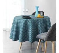 Générique Nappe Ronde provençale 1m80 Artchic Bleu Polyester Anti Tache et Infroissable