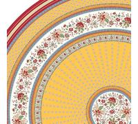 Générique Nappe Ronde provençale 1m80 Coton Enduit plastifiée Gordes Jaune