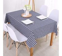Générique Nappe Table Rectangulaire, Nappe Rectangulaire Imperméable en Imitation Lin 100 X 160 Cm, À Carreaux, Anti-Poussière, pour Bureau, Cuisine, Extérieur, Jardin
