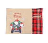 Générique Napperon De Table,Tapis De Bureau À Motif Lutin,Napperon d'hiver Rétro À Carreaux Noir Et Rouge - pour Fêtes d'hiver, Thanksgiving, Mariage, Fête, Restaurant, Cuisine, Maison de