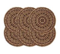 Générique Napperons 6 pcs Marron foncé 38 cm Rond Jute,Maison & Jardin, Linge, Linge de Table, Sets de Table, Brun (Poids 1.76KG)