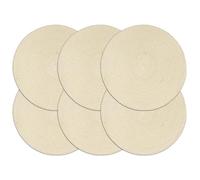 Générique Napperons 6 pcs Naturel Plain 38 cm Rond Coton,Sets de Table,1.2KG-133843