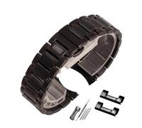 Générique NASUNJIA Bracelet De Montre En Acier Inoxydable À Extrémité Incurvée, Métal 14 Mm, 15, 16, 17, 18, 19, 20, 21, 22, 23, 24(Black,22mm)