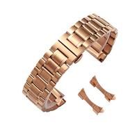 Générique NASUNJIA Bracelet De Montre En Acier Inoxydable À Extrémités Incurvées, Fermoir Papillon, Bracelet Métal Massif 12-24 Mm(Rose Gold,24mm)