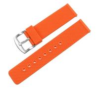 Générique NASUNJIA Bracelet De Montre En Caoutchouc À Dégagement Rapide, 18, 19, 20, 21, 22, 23, 24 Mm, Étanche, En Silicone(Orange Silver B,20mm)