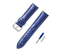 Générique NASUNJIA Bracelet de montre en cuir de qualité 12 mm, 14 mm, 16 mm, 18 mm, 20 mm, 22 mm, bracelet de rechange universel for femme(Blue,22mm)