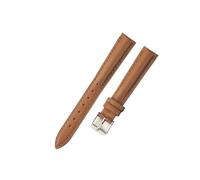 Générique NASUNJIA Bracelet De Montre En Cuir Souple, Accessoire Vert Violet, Bracelet Véritable Durable, 10 Mm, 12 Mm, 14 Mm, 16 Mm, 18 Mm-24 Mm(Light brown-silver,12mm)